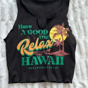 graphic cropped muscle tee